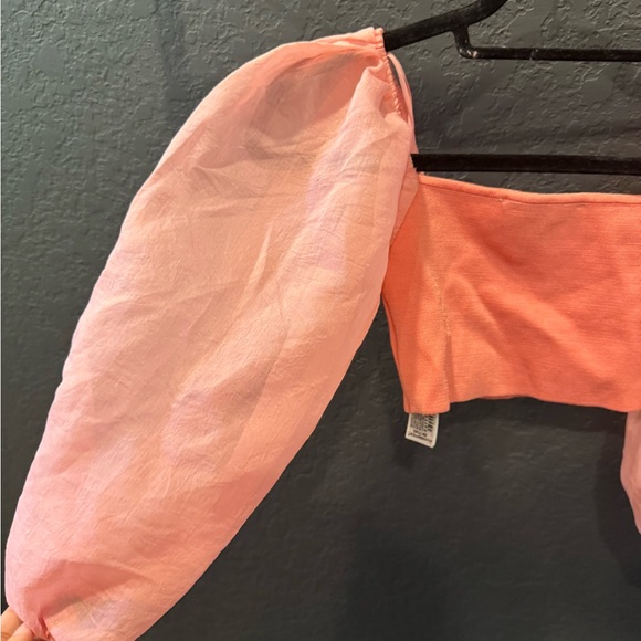 NWOT Zara Pink Organza Crop Top - Picture 4 of 5